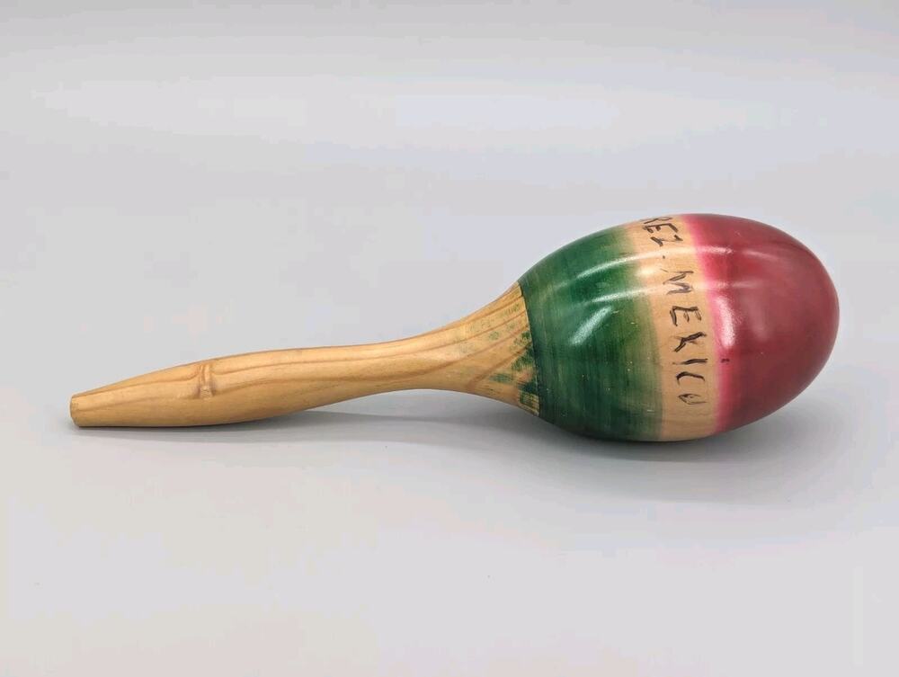 Wooden Maraca Percussion Shaker Rattle Instruments- Juarez Mexico